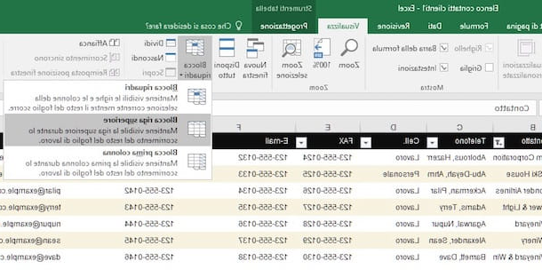 How to freeze an Excel row