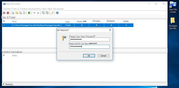 How to create passwords for folders